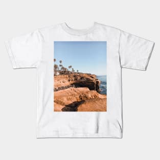 Sunset Cliffs and Palm Trees, California - Travel Photography Kids T-Shirt